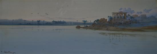 Circle of Augustus Osborne Lamplough (1877-1930), watercolour, The Nile, bears signature, 23 x 61cm